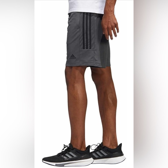 Adidas men’s 3S PES athletic shorts training casual bottoms zippers size M Gray - Picture 3 of 16